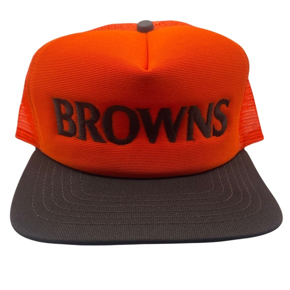 New Era Other - Vintage New Era Cleveland Browns Trucker Hat Orange Brown Snapback Made in USA‎